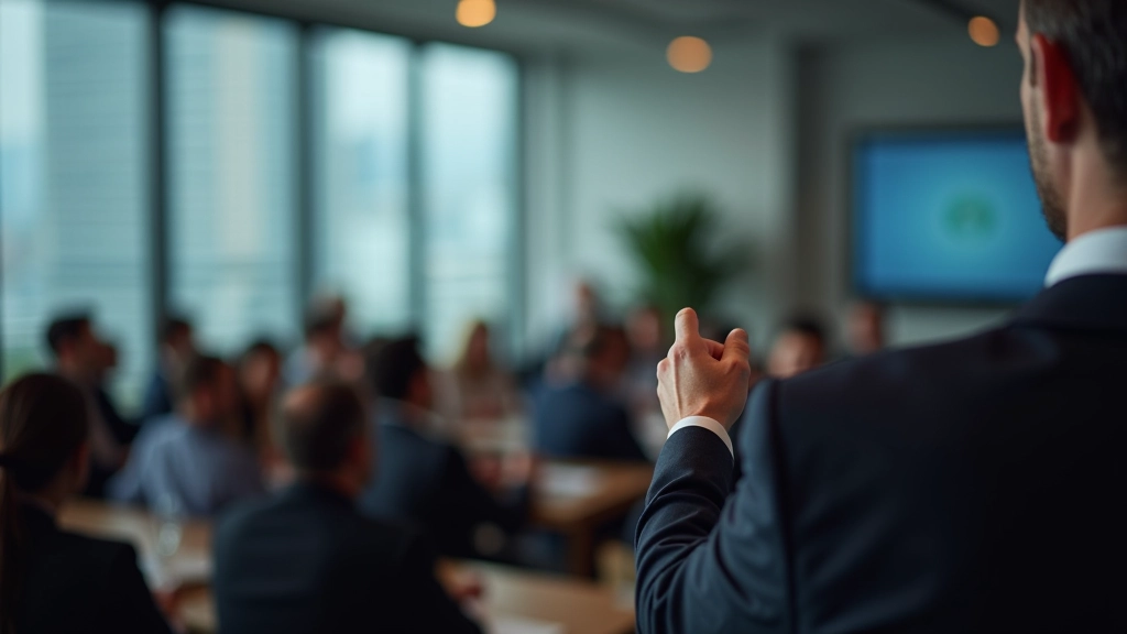 Professional speaker presenting to audience